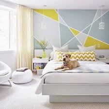 Ideas For Designing Printed Walls Without Wallpaper Domino Geometric Wall Paint Bedroom Wall Wall Design