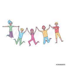 People Group Man And Woman Jumping Happy Vector Illustration Group Of People Drawing Drawing People People Illustration Sketches Of People