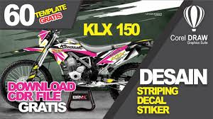Custom decal | stiker klx design kuning design decal klx model lama kode_01 kuning design dan pola untuk klx sudah pas tinggal cetak dan pas. 60 Desain Stiker Decal Striping Branding Klx 150 Suzuki Coreldraw Gratis Download Template Youtube