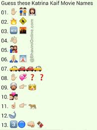 Whatsapp Puzzles Guess The Katrina Kaif Movie Names From Emoticons And Smileys Bhavinionline Com Katrina Kaif Movies Katrina Kaif Kitty Party Games
