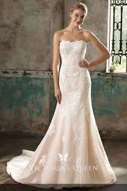 Mesh Lace Overlay Strapless Blush Mermaid Bridal Gown Bridal Gowns Mermaid Wedding Gowns Lace Blush Bridal Gowns