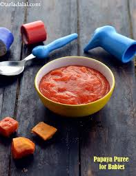 Papaya Puree Recipe For Babies How To Make Papaya Puree Recipe Pureed Food Recipes Baby Food Recipes Baby Puree Recipes