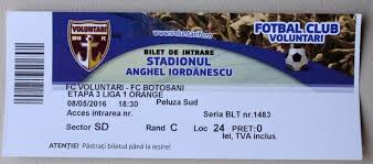 O iubire vie peste ani. Fc Voluntari Fc Botosani Liga I Orange Match Ticket 05 08 2016 Football Tickets European Cups