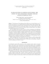 Pdf Globalisation In Marine Ecosystems The Story Of Non Indigenous Marine Species Across European Seas