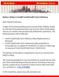 Apply for our card today to enjoy the privileges at numerous merchants! Ambank Notice Delay In Delivery For Credit Card Credit Facebook