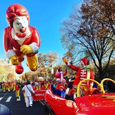 Ronald Mcdonald In The Macy S Thanksgiving Day Parade Big Red Shoe Car Parade Ball Macy S Thanksgiving Day Parade Thanksgiving Day Parade Thanksgiving Parade