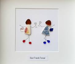 Friendship Personalised Pebble Art Hen Party Gift Bridal Party Etsy Pebble Art Sea Glass Crafts Sea Glass Art Projects