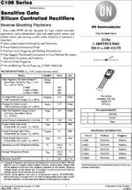 Now for recovering the scr dstasheet its high resistance state the current flow though the device must be brought to zero for fraction of second. C106 Datasheet Silicon Controlled Rectifier 4 Amperes Rms 200 Thru