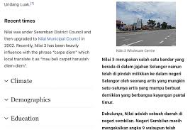 Putra nilai was developed by the nilai group including nilai university, nilai springs hotel and nilai international school's motto is, let your light shine! Netizen Ubah Maklumat Bandar Nilai Di Wikipedia Kosmo Digital