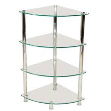 Bathroom tempered glass corner shelves. Ih Casa Decor Silver 4 Tier Metal Freestanding Corner Bathroom Shelf Nov 1401 4 Rona