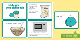 Allow to cool, and then knead until smooth. Free Playdough Quick Recipe Cards Teacher Made