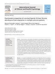 Moviéndose rápidamente sobre fondo blanco. Pdf Psychometric Properties Of A Revised Spanish 20 Item Toronto Alexithymia Scale Adaptation In Multiple Sclerosis Patients