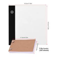 Portable Flip Book Kit With Light Pad Tablet Led Light Box 3 Level Brightness Control 300 Sheets Flipbook Paper With Binding Screws For Tracing And Drawing Walmart Com Walmart Com