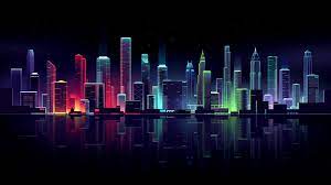 Blue snake neon sign 4k 5k hd neon. Minimalist Cities By Romain T Cityscape Wallpaper City Wallpaper Neon Wallpaper