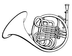 French Horn Coloring Page Strumenti Musicali Musical Strumenti