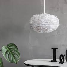 Adorned with big, soft, textural goose feathers, this amazing lampshade certainly has the wow factor and works with the trend for the grey palette showing no signs of abating, it's a wonderful colour to. Buy Umage Eos Feather Lamp Shade Grey Mini Amara