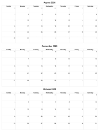 August September October 2020 Calendar Printable In 2020 October Calendar Printable Calendar Printables Printable Calendar Word