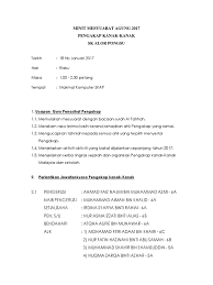 Rujuk lampiran dalam buku pengurusan kokurikulum 2017. Minit Mesyuarat Agung 2017 Pengakap