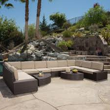 Noble House Santa Cruz Conversation Set Patio Outdoor Sofa Sets Wicker Outdoor Sectional