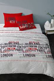Parure De Lit Rouge Et Blanc World City Ado Coton World City Rouge Parure De Lit