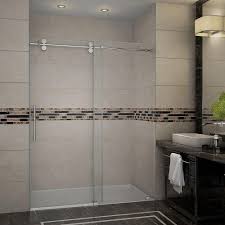 This guide explains what's involved in installing one, and how much it costs. Aston Langham 60 In X 75 In Completely Frameless Sliding Shower Door In Stainless Steel With Clear Glass Sdr978 Ss 60 10 The Home Depot