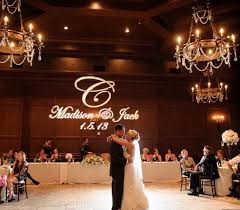 Gobo Monogram Lighting With The Wedding Couple S Names Or Initials Wedding Reception Lighting Wedding Lights Monogram Wedding