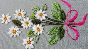 How to embroider flowers for beginners. Hand Embroidery Daisy Flower Very Easy Stitches Top Embroidery Youtube