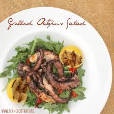 Grilled Octopus Over Arugula Salad Recipe I Can Cook That Recipe Arugula Salad Recipes Salad Recipes Grilled Octopus