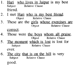 When we say the man, the person cannot understand which man we. Rbse Class 8 English Grammar Relative Clauses
