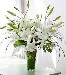 Lirios Blancos White Flower Arrangements Flower Vase Arrangements Flower Arrangements Simple