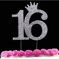 Just get this beautiful 16th birthday cake with name and photo of the celebrant. 16th Birthday Cake Toppers Sweet 16 Cake Topper Silver Princess Crown Caketop Walmart Com Walmart Com