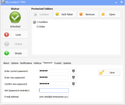 Enter your password and click ok to unlock your private data folder. My Lockbox Fspro Labs