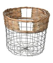 Vickerman Company 10 5 White Wire Woven Bamboo Round Basket Zulily Wire Baskets Round Basket Large Wire Basket
