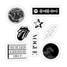 black and white aesthetic sticker pack sticker by elladotan brand stickers preppy stickers black and white stickers
