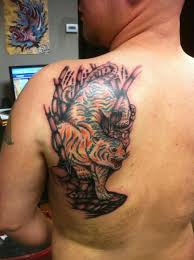 3d tiger tattoo tiger is a popular animal in ancient mythology and folklore in many countries. Left Back Shoulder Asian Tiger Tattoo