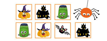 Luego recorta cada figura y pégale un palito de helado en el medio. Juego De Parejas De Halloween Para Imprimir Halloween Juegos Y Fiestas Guia Del Nino
