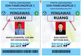 Contoh Kartu Pengawas Ujian Dan Ruang Kartu Aplikasi Kepala Sekolah