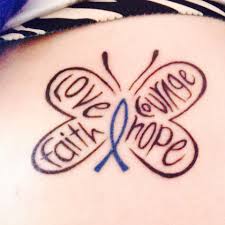 Cancer ribbon tattoo that i got yesterday in support of my dad. 15 My First Tattoo Ideas Cancer Tattoos Colon Cancer Tattoos Ribbon Tattoos