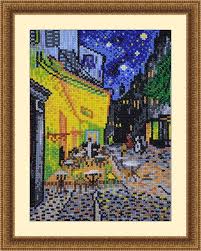 Colour image of finished design. Claude Monet Fine Art Counted Cross Stitch Pattern 18 Count Charts With Colors And Symbols For Dmc Floss Needlework Arts Crafts Sewing Brilliantpala Org