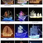 LED 3D Christmas Boat Motif Lights LED Rope Lighted Outdoor ...