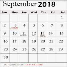 This page contains a calendar of all 2018 public holidays for malaysia. September 2018 Calendar Usa Calendar Usa September Calendar Calendar Word