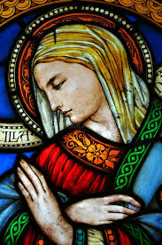 Stained Glass of Saint Anne with Mary Editorial Stock Photo