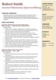 Assistant property manager job responsibilities: Assistant Maintenance Supervisor Resume Samples Qwikresume