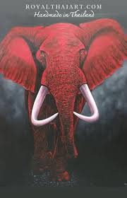 Exquisite Red Elephant Painting For Sale Royal Thai Art Elephant Painting Elephant Elephant Art