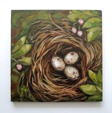 Bird Eggs For Sale Birds Nest Oil Painting Nest Impressionistic Bird Painting 8x8inch Original Oil Painting Birds Nest P Bird Nest Painting Kingfisher Painting Birds Painting