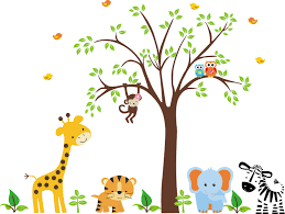 Amazon Com Nursery Wallpaper Nursery Wall Decals Jungle Animal Wall Stickers Kids Room Wall Decor Baby Room Wall Decals Baby Brother Baby Boy Kids Furniture Baby