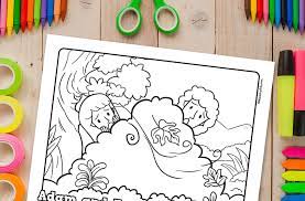 The 'adam and eve hide' printable coloring sheet is a visual for children to think about what it meant for adam and eve to hide from god. Adam And Eve Hide Printable Coloring Sheet Ministryark