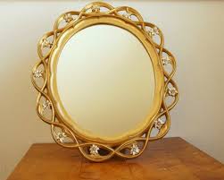 Syroco Wood Mirror Oval Wall Table Mirror By Sentimentalfavorites Mirror Table Wood Mirror Wall Table