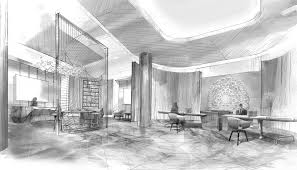 Jw Marriott Parq Vancouver Interior Design Sketches Hotel Lobby Design Interior Design Internships