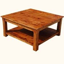 Rustic Solid Wood Sierra Nevada 2 Tier Square Shaker Coffee Table Coffee Table Coffee Table Square Square Wood Coffee Table